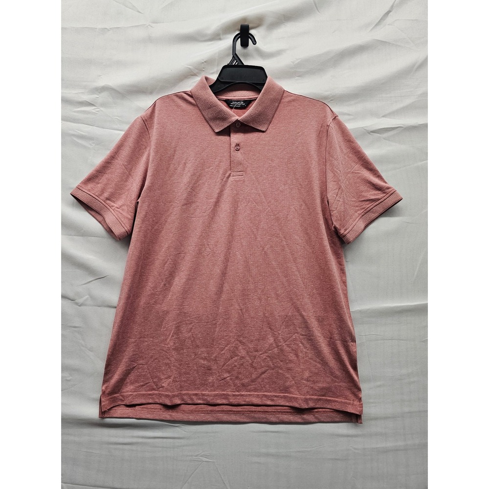 Member's Mark Mens Stretch Pique Polo Pink Cotton Blend Casual Size Medium